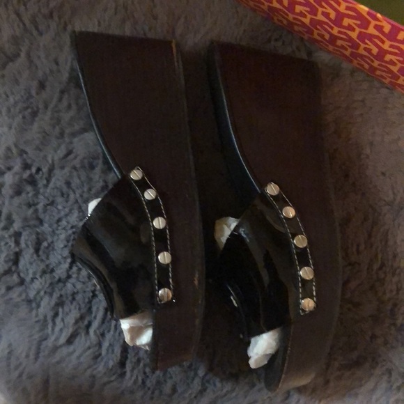 Tory Burch Shoes. Size 8. Black Patent Patti Wedge. Will include box. - Picture 4 of 15